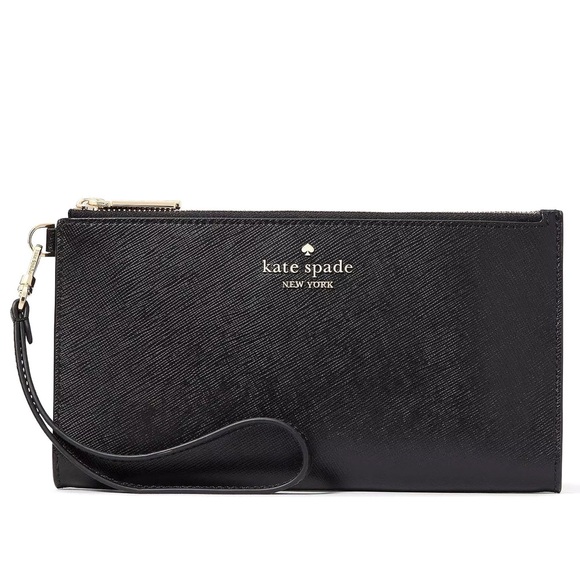 kate spade Handbags - Kate Spade Black Saffiano Leather Wristlet Clutch